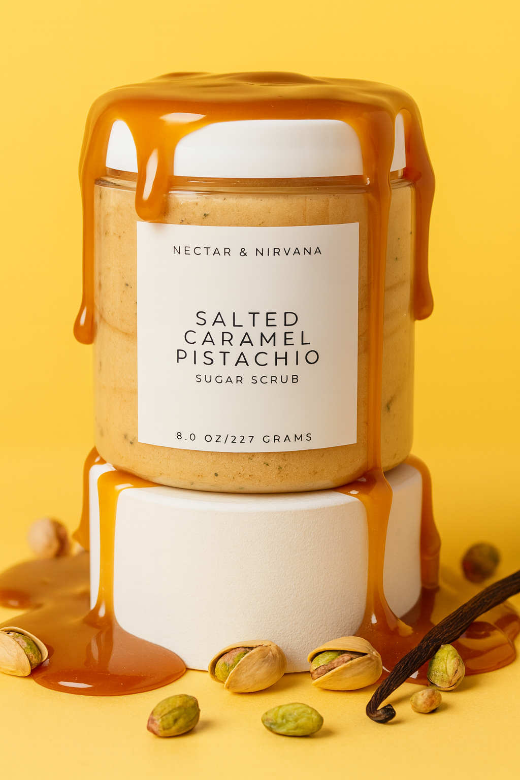 SALTED CARAMEL PISTACHIO SUGAR SCRUB